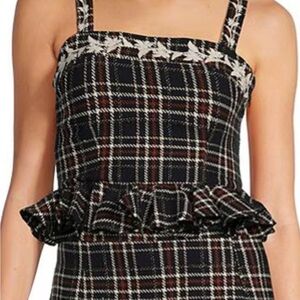 Fanm Mon Tweed Peplum Top SZ XS NEW